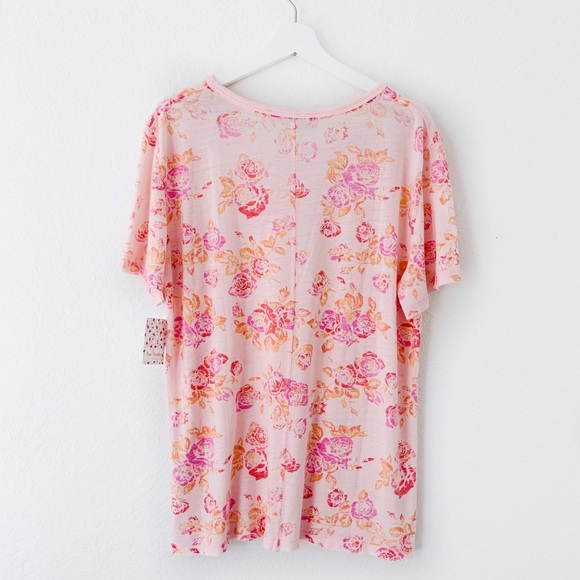 Free people Floral Tourist Tee Blush Combo Pink Small - Picture 4 of 6